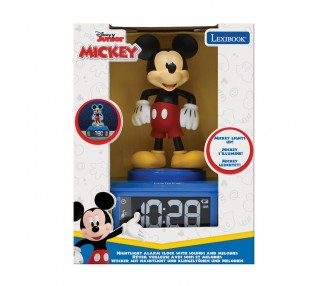 Reloj Despertador Luz Nocturna 3D Mickey Disney