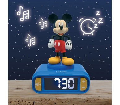 Reloj Despertador Luz Nocturna 3D Mickey Disney