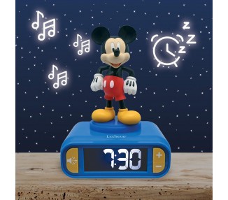 Reloj Despertador Luz Nocturna 3D Mickey Disney