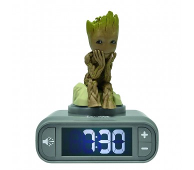 Reloj Despertador Luz Nocturna 3D Groot Guardianes de la Galaxia Marvel