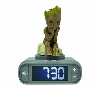 Reloj Despertador Luz Nocturna 3D Groot Guardianes de la Galaxia Marvel