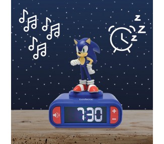 Reloj Despertador Luz Nocturna 3D Sonic the Hedgehog