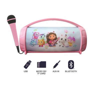Altavoz Bluetooth Luminoso + Microfono La Casa de Muñecas de Gabby