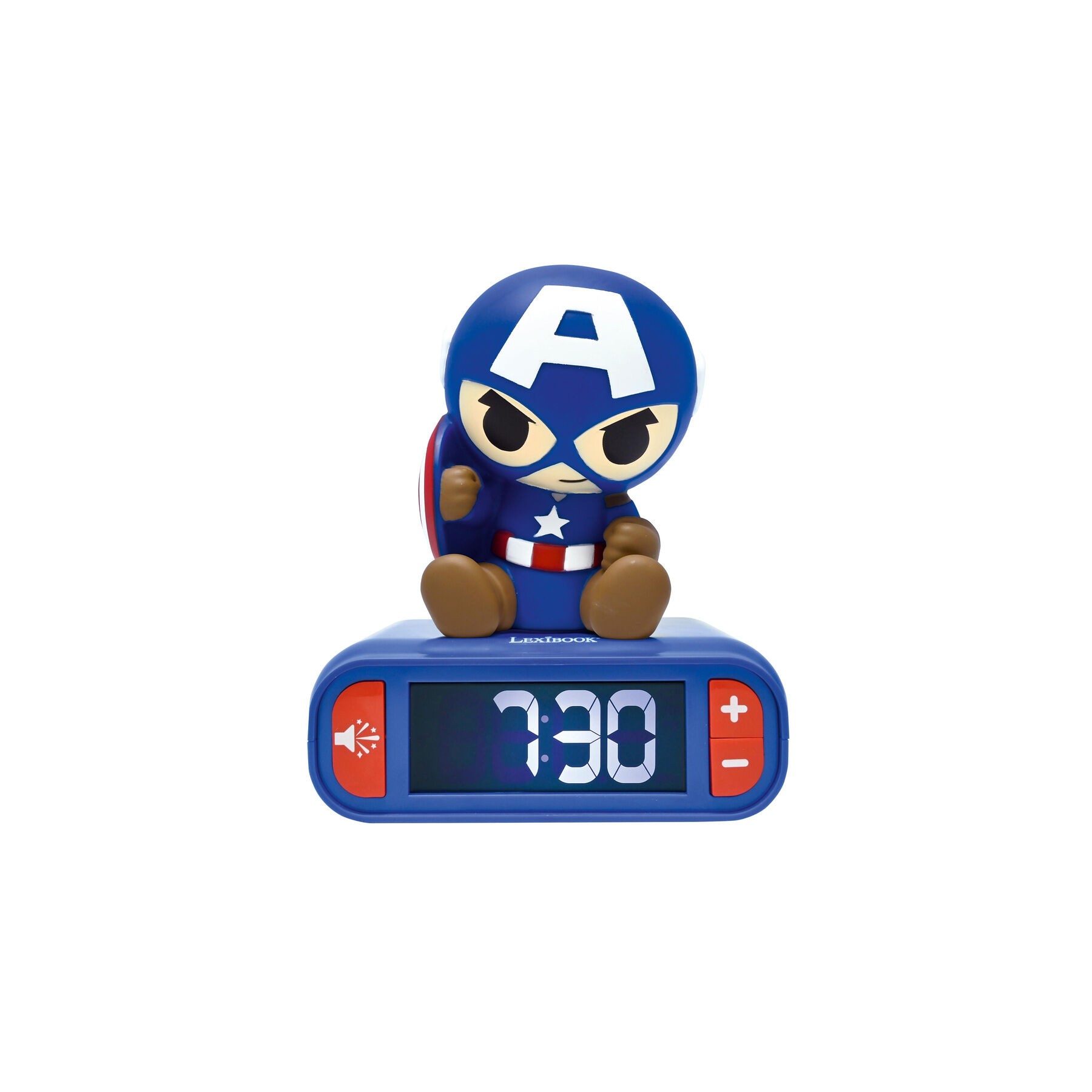 Reloj Despertador Luz Nocturna 3D Capitan America Vengadores Avengers Marvel