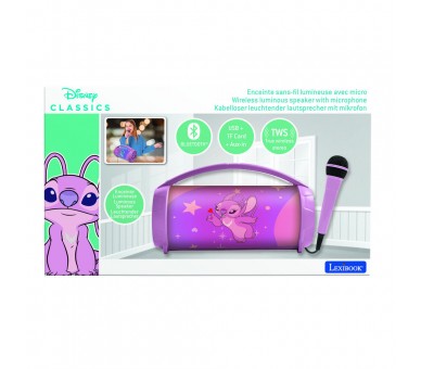 Altavoz Bluetooth Luminoso + Microfono Angel Stitch Disney