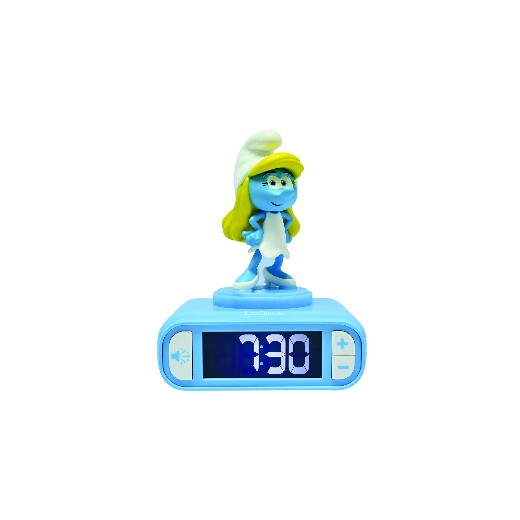 Reloj Despertador Luz Nocturna 3D Pitufina Los Pitufos