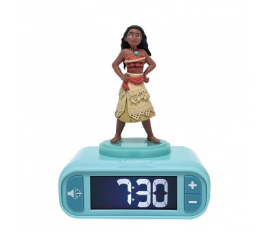 Reloj Despertador Luz Nocturna 3D Vaiana Moana Disney