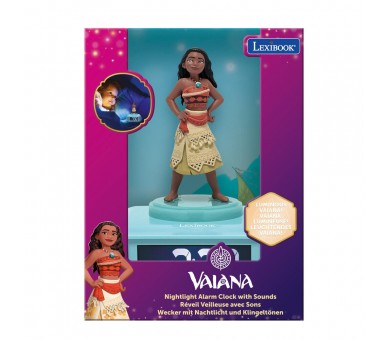 Reloj Despertador Luz Nocturna 3D Vaiana Moana Disney