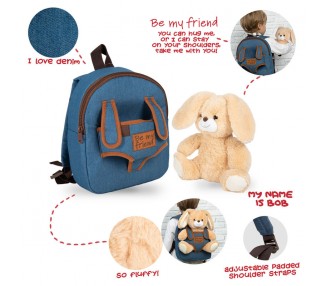 Mochila + peluche Conejo Bob 26cm