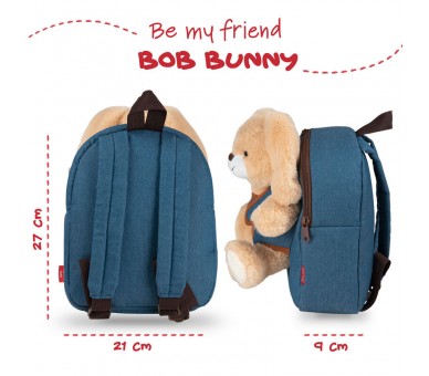 Mochila + peluche Conejo Bob 26cm