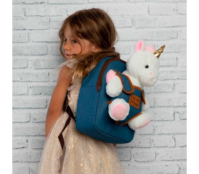 Mochila + peluche Unicornio Tiara 26cm