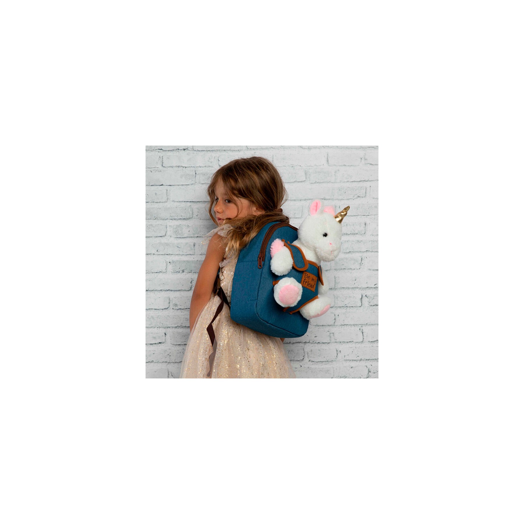 Mochila + peluche Unicornio Tiara 26cm