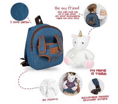 Mochila + peluche Unicornio Tiara 26cm