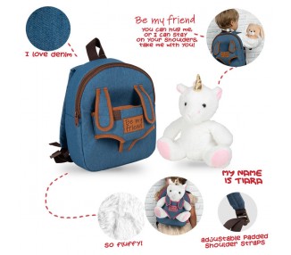 Mochila + peluche Unicornio Tiara 26cm