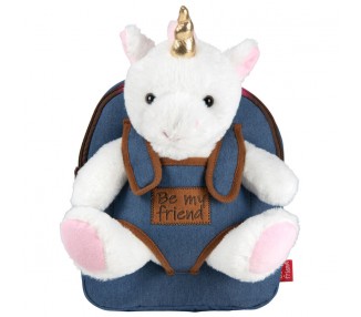 Mochila + peluche Unicornio Tiara 26cm