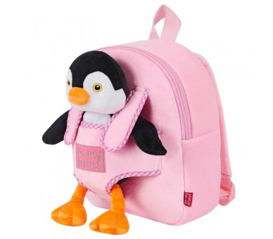 Mochila reversible + peluche Peggie Pinguino 27cm