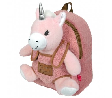 Mochila + peluche unicornio 27cm