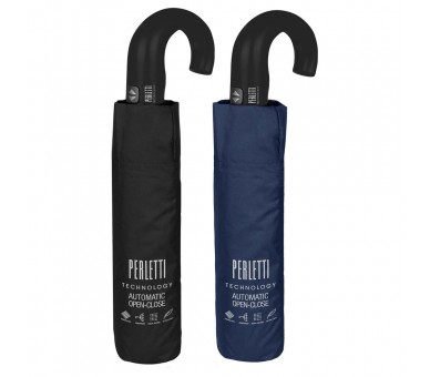 Paraguas plegable automatico colores oscuros 65cm surtido