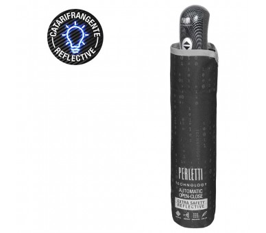 Paraguas plegable automatico negro 58cm