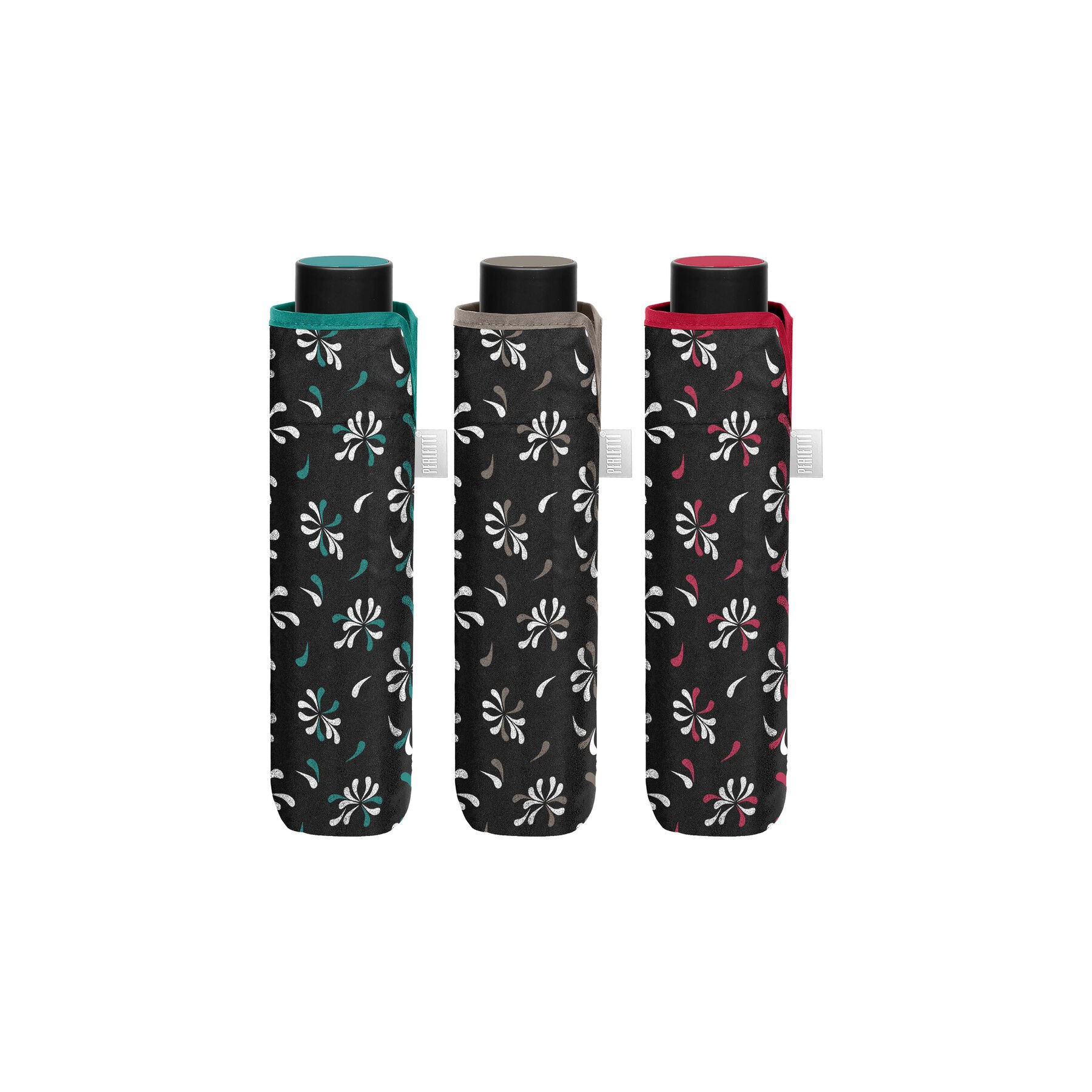 Paraguas plegable manual negro estampado 54cm surtido