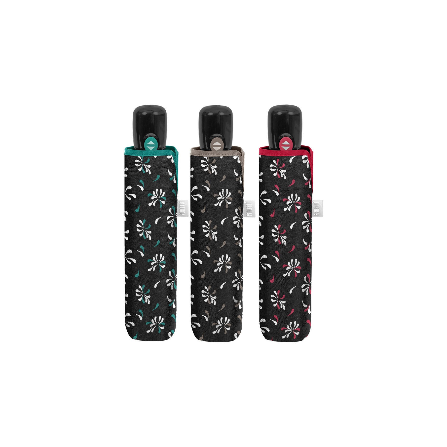 Paraguas plegable automatico negro estampado 54cm surtido