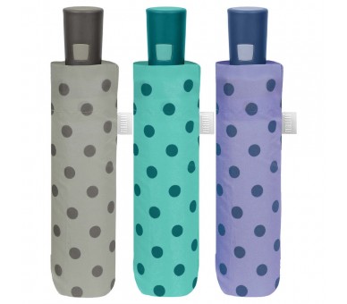 Paraguas plegable automatico topos 54cm surtido