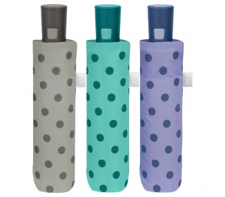 Paraguas plegable automatico topos 54cm surtido