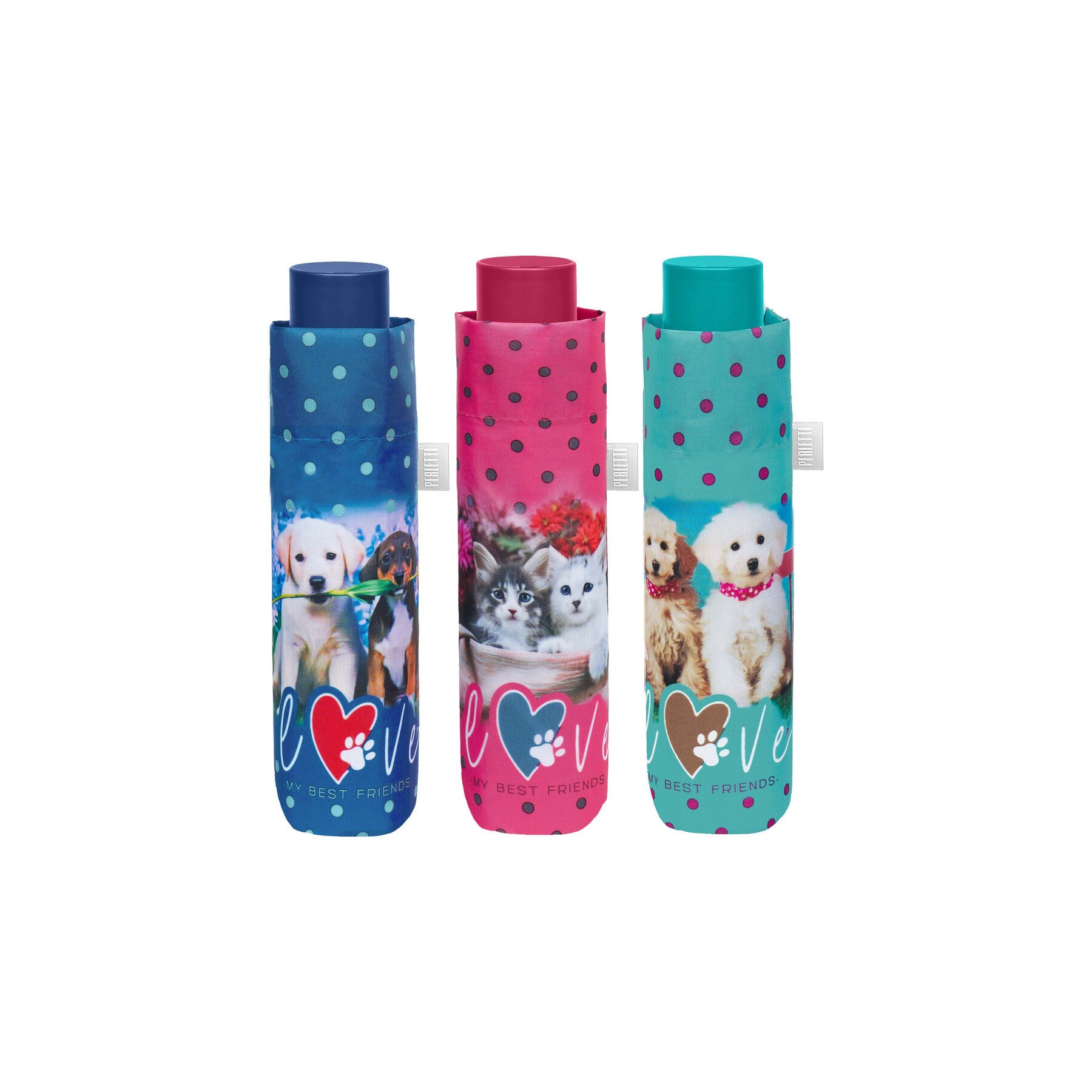 Paraguas plegable manual perros y gatos 54cm surtido