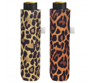 Paraguas plegable manual leopardo 54cm surtido