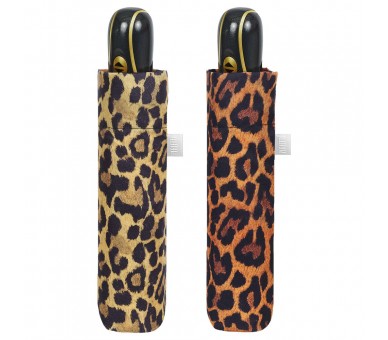 Paraguas plegable automatico leopardo 54cm surtido
