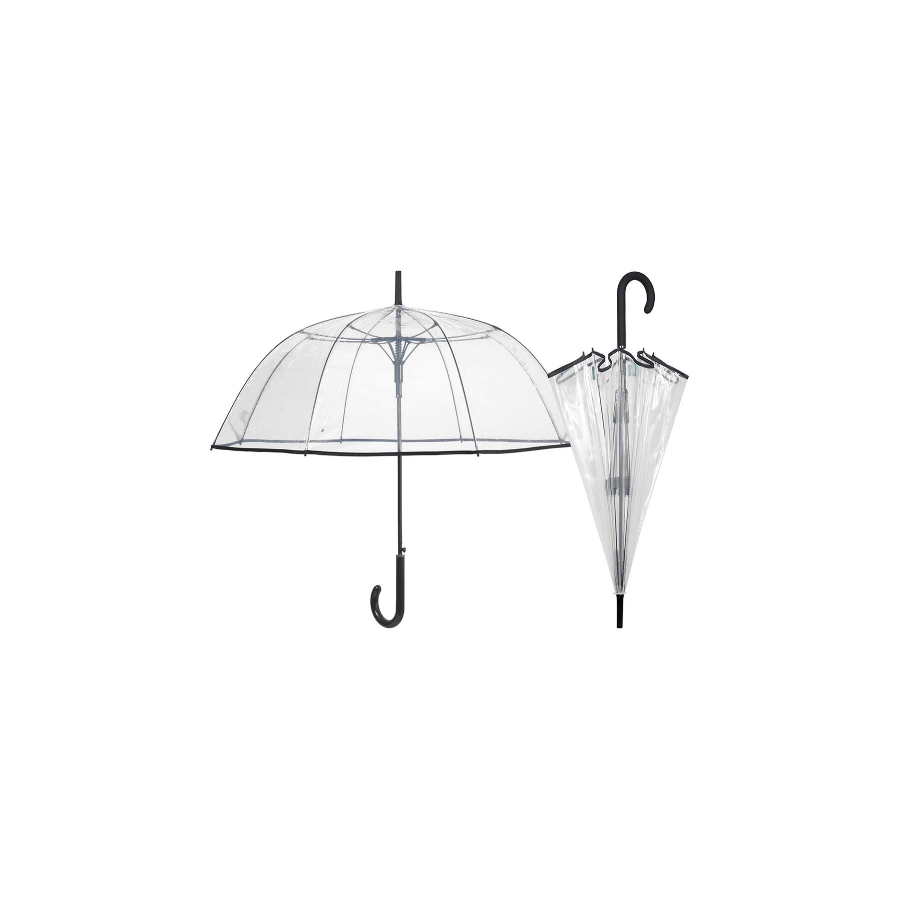 Paraguas automatico Transparente borde negro 61cm surtido