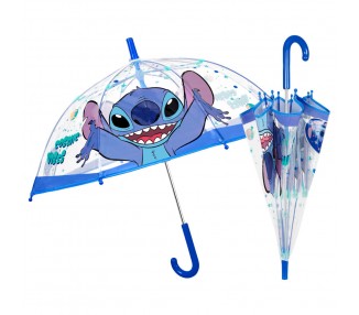 Paraguas manual transparente Stitch Disney 45cm