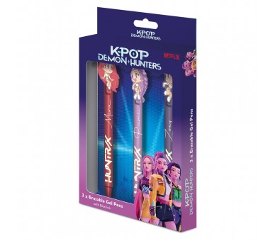 Blister 3 boligrafos borrables KPop Demon Hunters