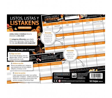 Juego mesa Listos Listas y Listakens español