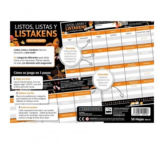 Juego mesa Listos Listas y Listakens español