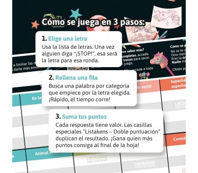 Juego mesa Listos Listas y Listakens Junior español