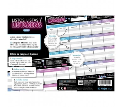 Juego mesa Listos Listas y Listakens Party español