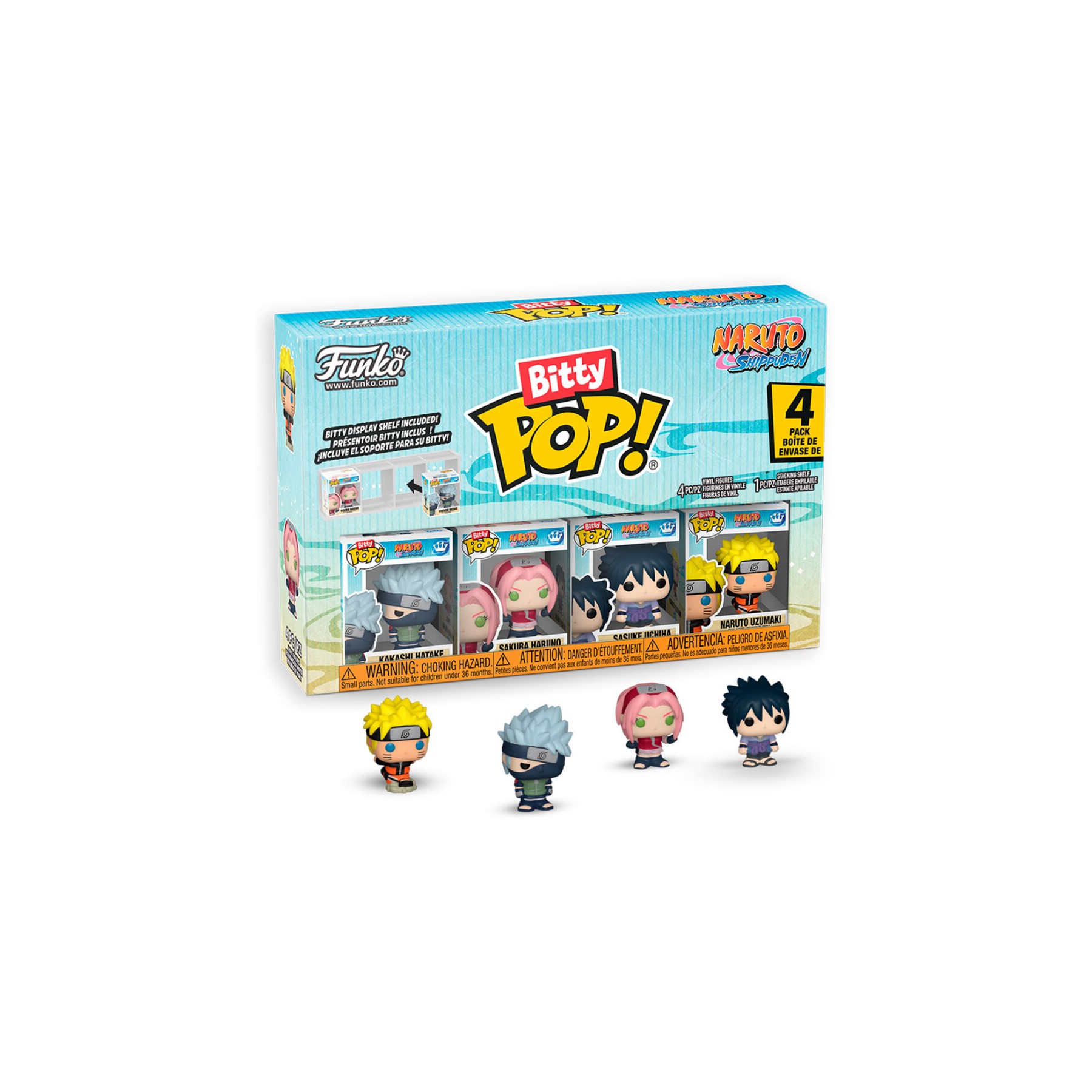 Blister 4 figuras Bitty POP Naruto Shippuden Team 7