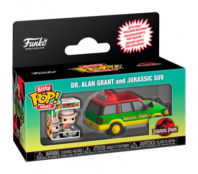 Figura Bitty POP Ride Jurassic Park Dr. Alan Grant and Jurassic Suv