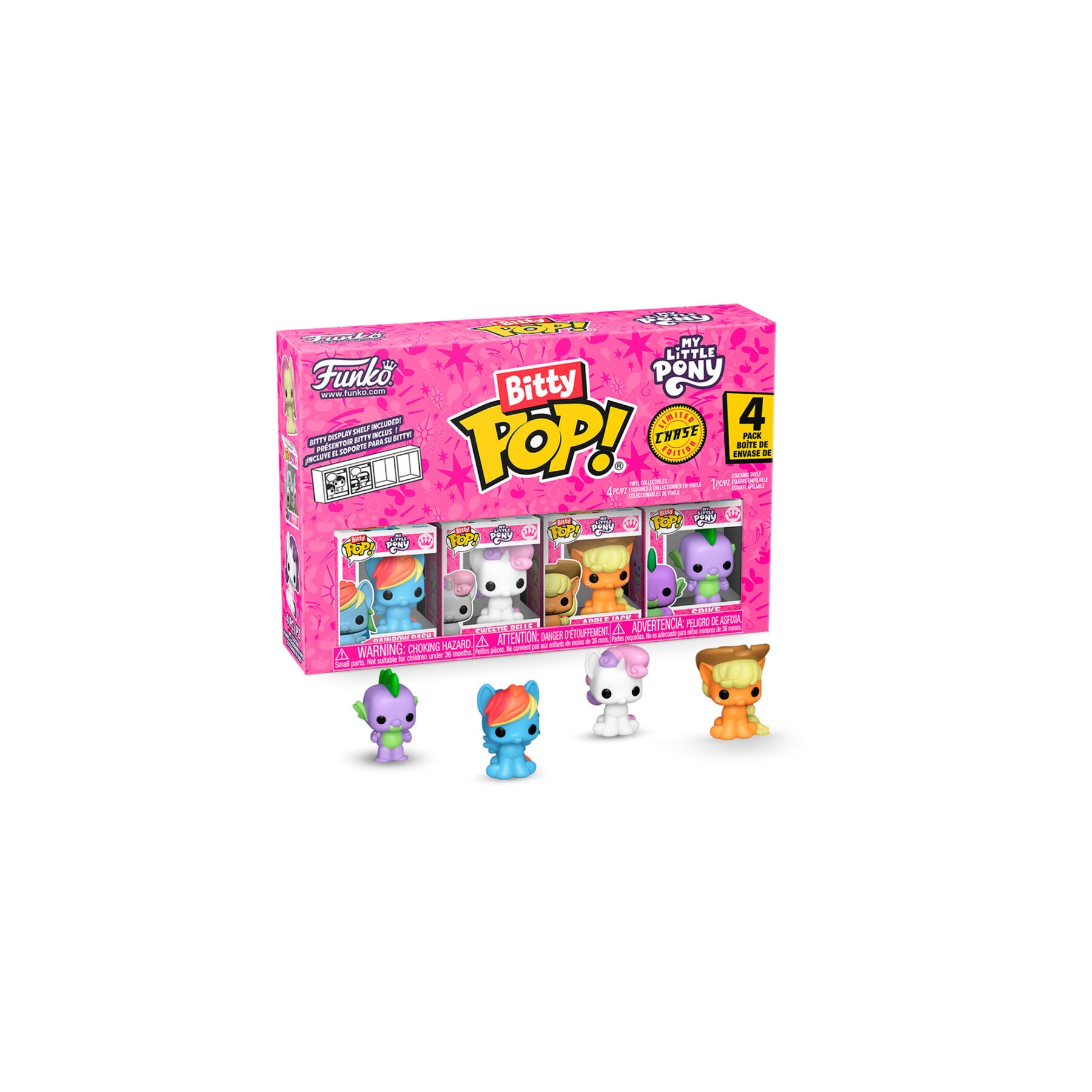 Blister 4 figuras Bitty POP My Little Pony Rainbow Dash