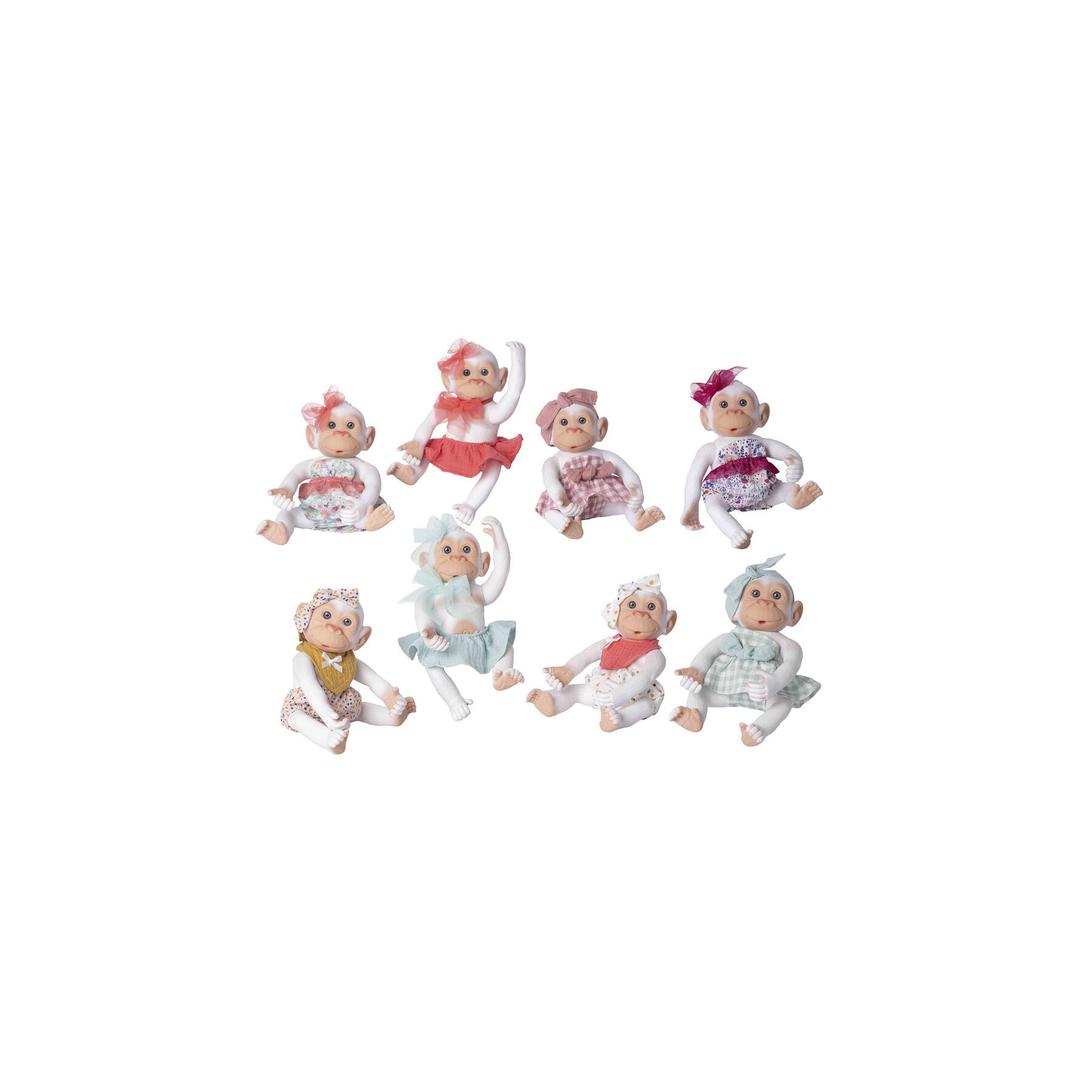 Muñeco Bebe reborn mono blanco surtido