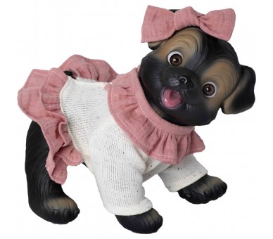 Muñeco bebe reborn perrito lazo