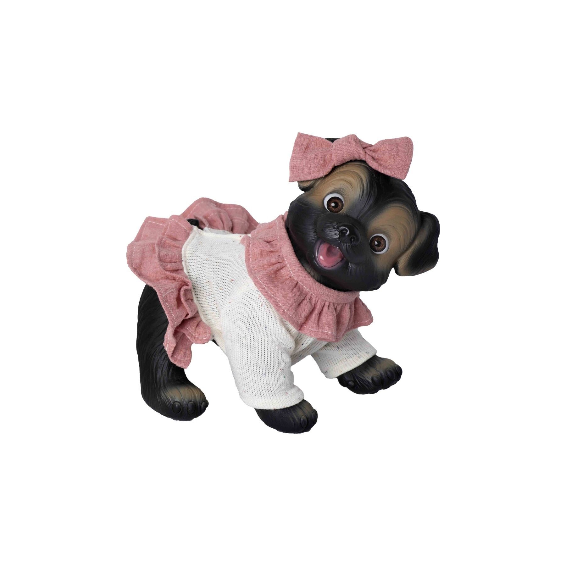 Muñeco bebe reborn perrito lazo