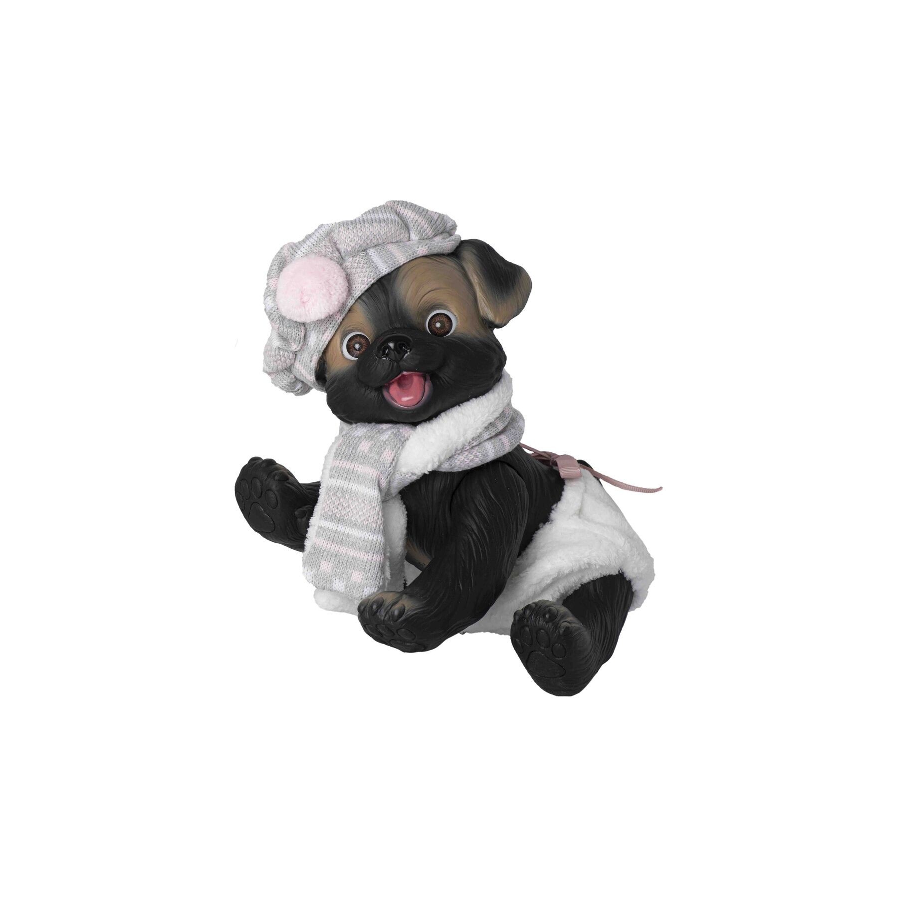 Muñeco bebe reborn perrito pañal y bufanda