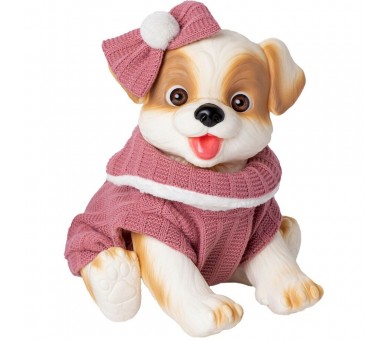 Muñeco bebe reborn perrito pelele y lazo