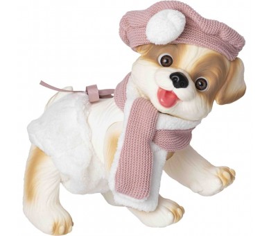Muñeco bebe reborn perrito bufanda y gorro