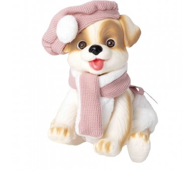 Muñeco bebe reborn perrito bufanda y gorro