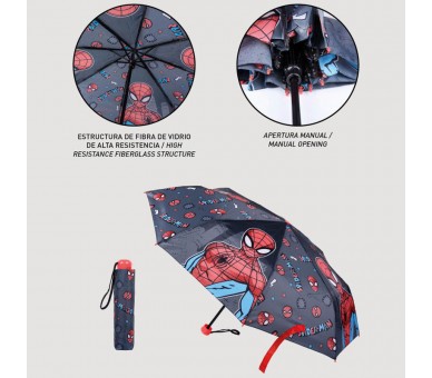 Paraguas manual plegable Spiderman Avengers Marvel 50cm
