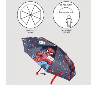 Paraguas manual plegable Spiderman Avengers Marvel 50cm