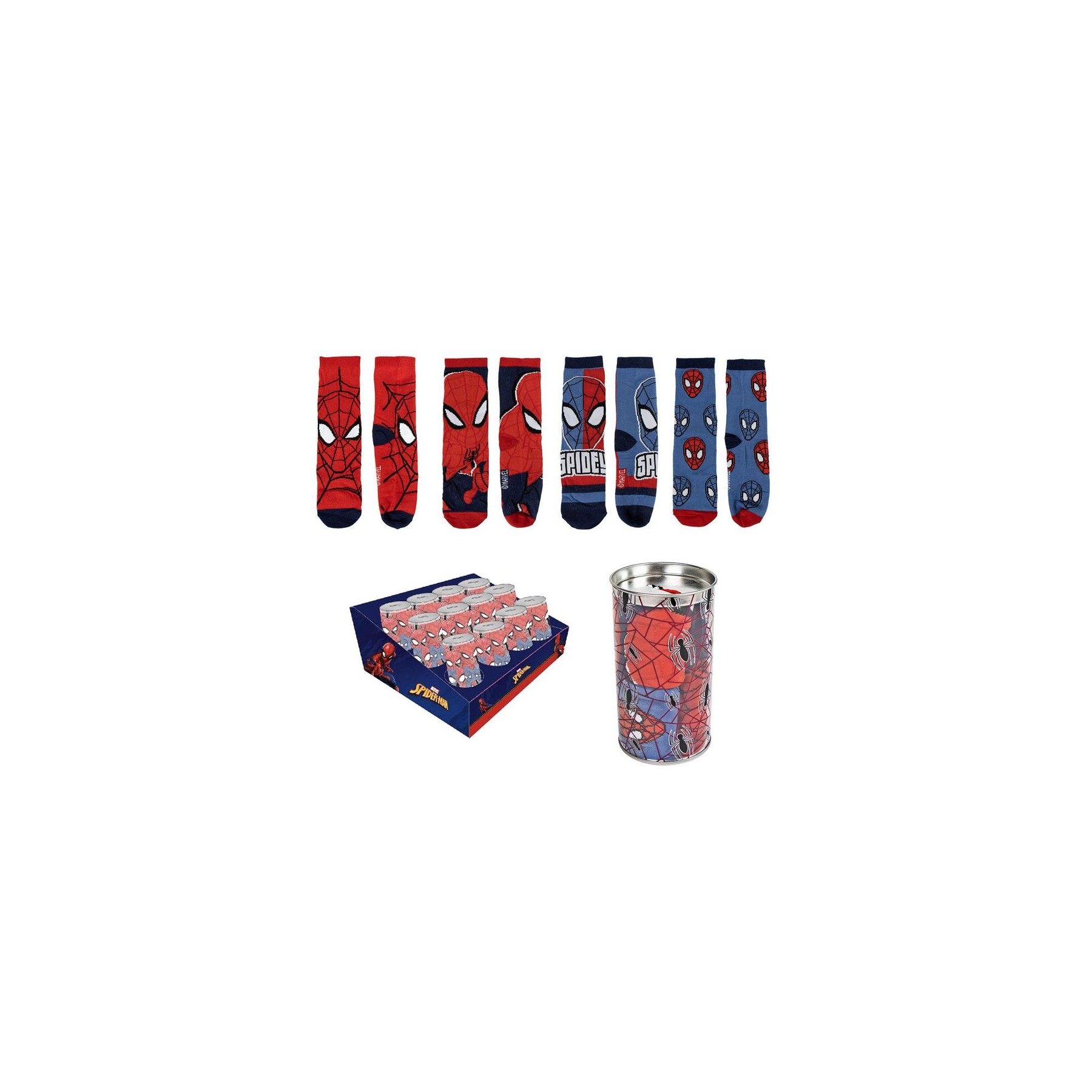Hucha 4 pares calcetines Spiderman Marvel